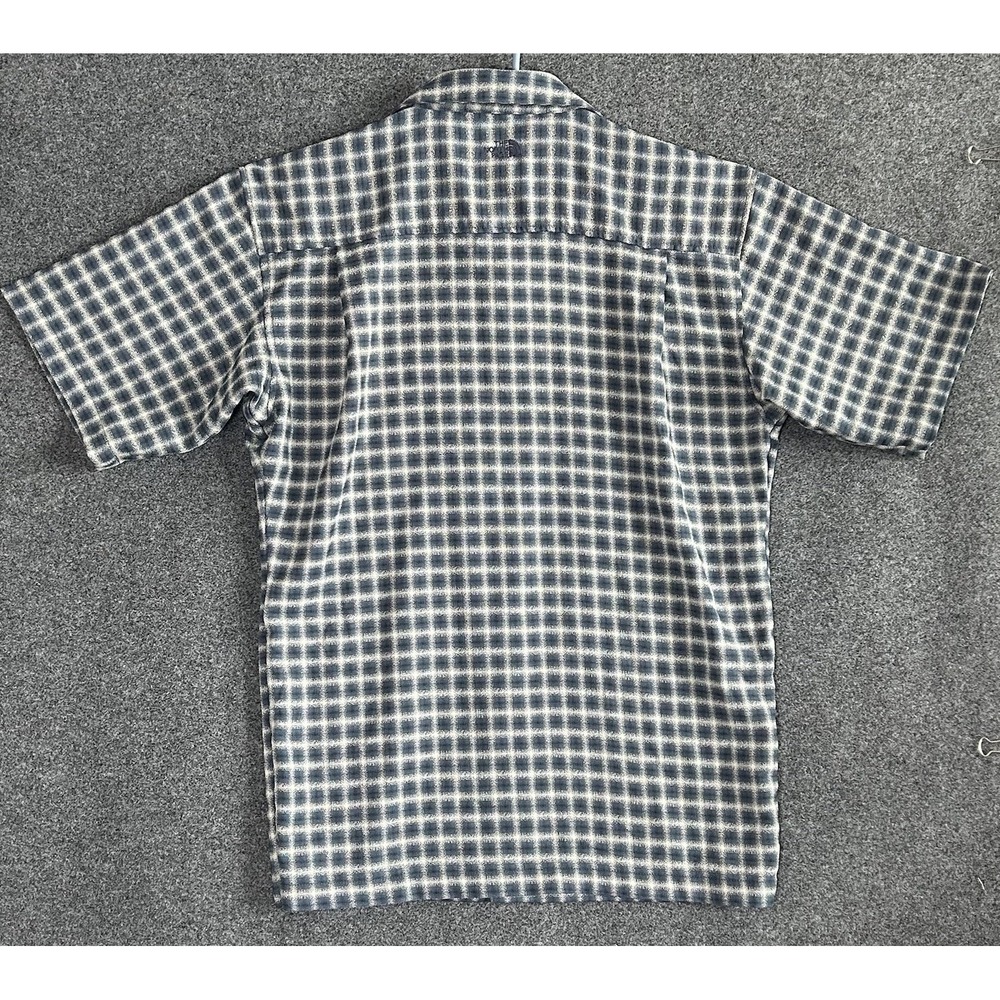 North Face Button-Up Shirt Short Sleeve Fishing Outdoor Teal Plaid - Men's XXL - Picture 3 of 8